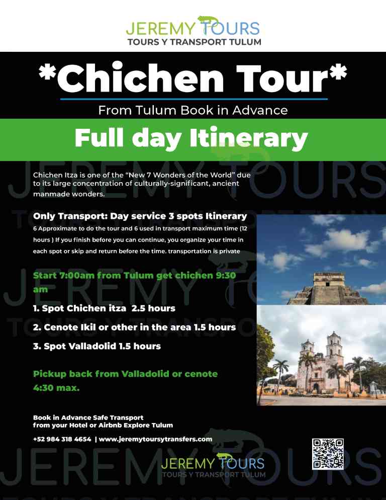 itinerary private tour in tulum